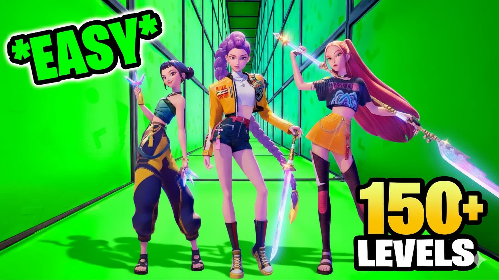 Kpop Parkour Obby 150+ LVLS! — Fortnite Creative map