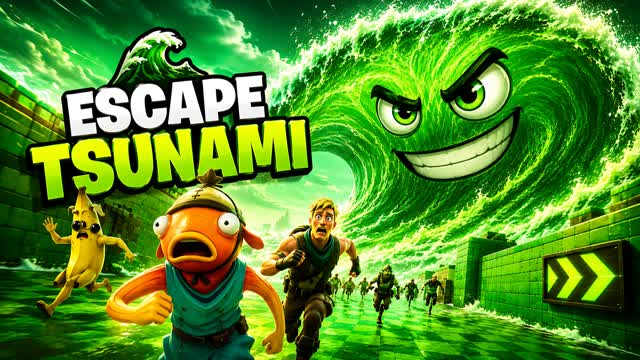 ๐ESCAPE TSUNAMIโญDEATHRUN๐โโ๏ธโโก๏ธ โ Fortnite Creative map