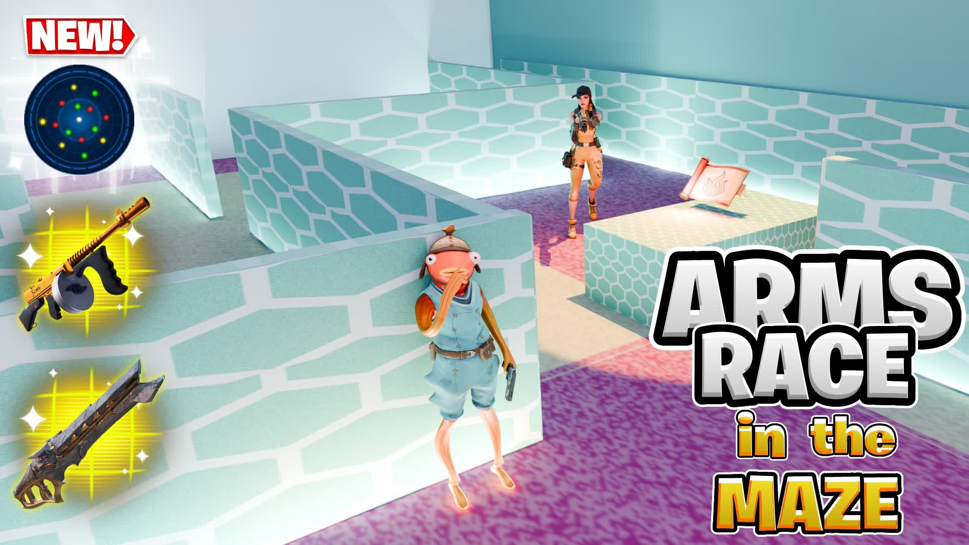 Arms Race in Maze โ Fortnite Creative map