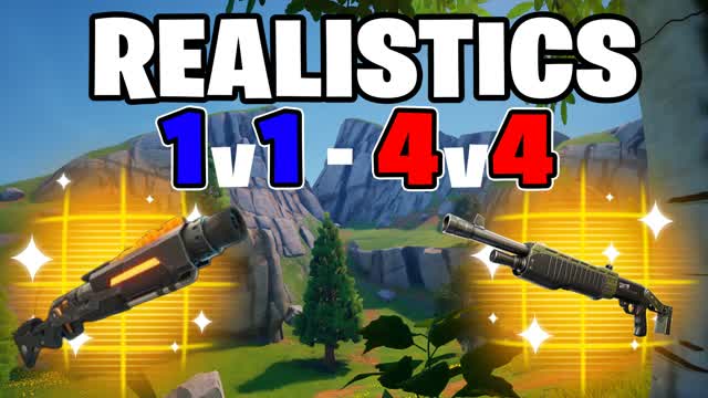 PRO REALISTICS (1v1 to 4v4) — Fortnite Creative map cover art
