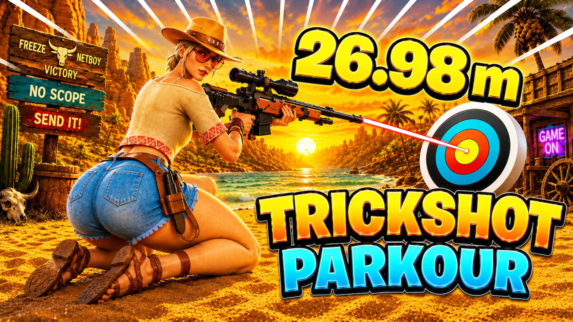 ๐ค ๐ต WILD WEST TRICKSHOT PARKOUR BEST ๐ฏ โ Fortnite Creative map