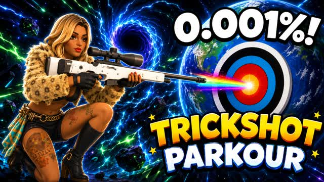 SUPER CRAZY TRICKSHOT PARKOUR🎯(65+ LVL) — Fortnite Creative map