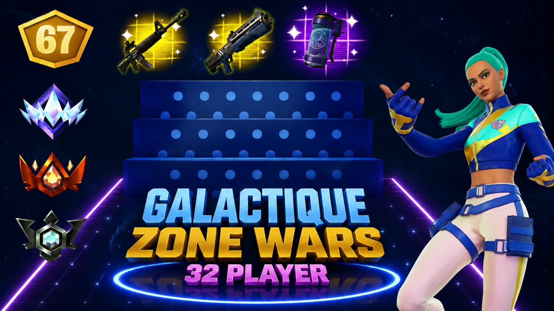 galactique zone wars 32 players β Fortnite Creative map