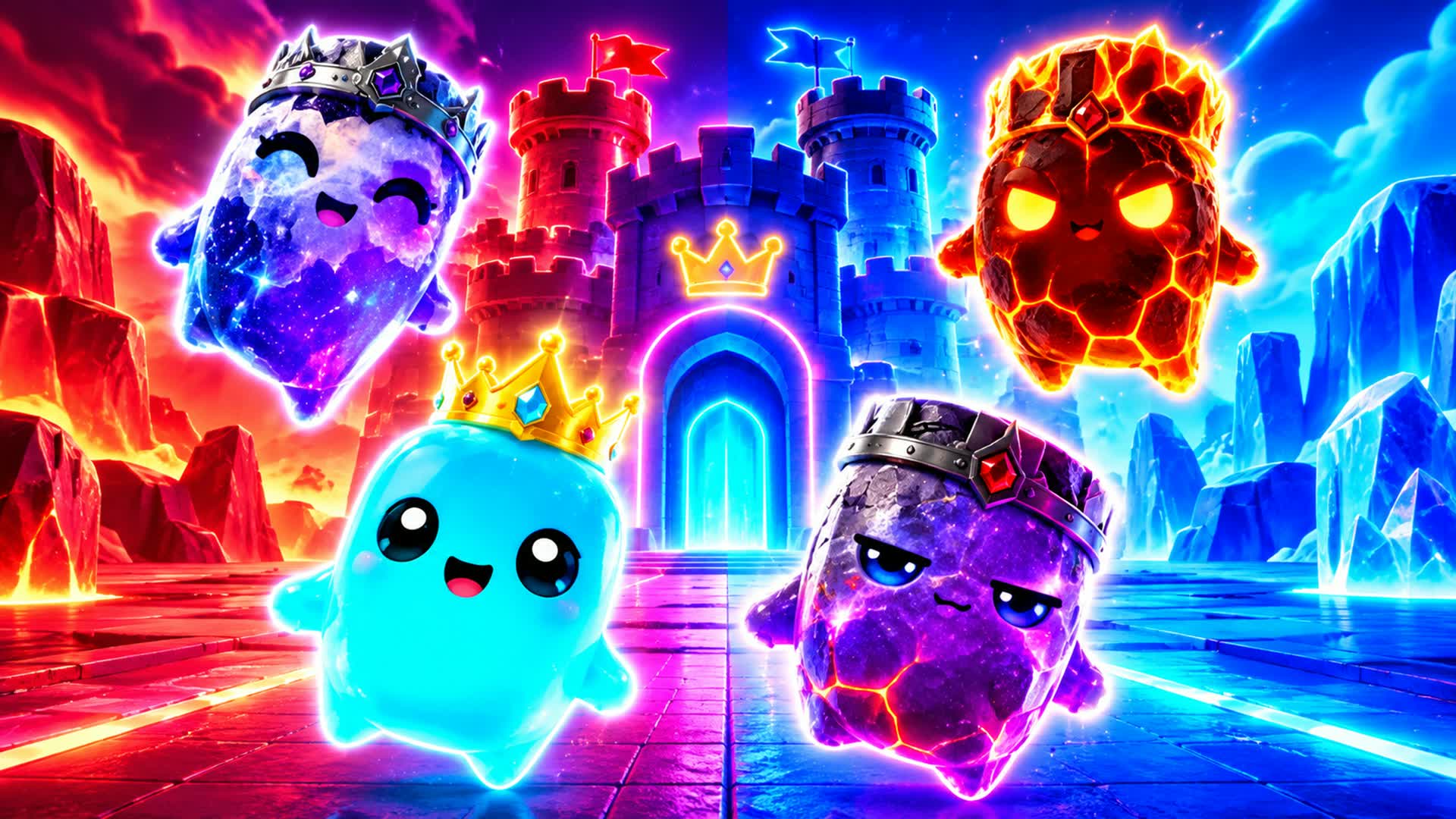 ๐ Red vs Blue โ๏ธ Lava vs Ice โ Fortnite Creative map