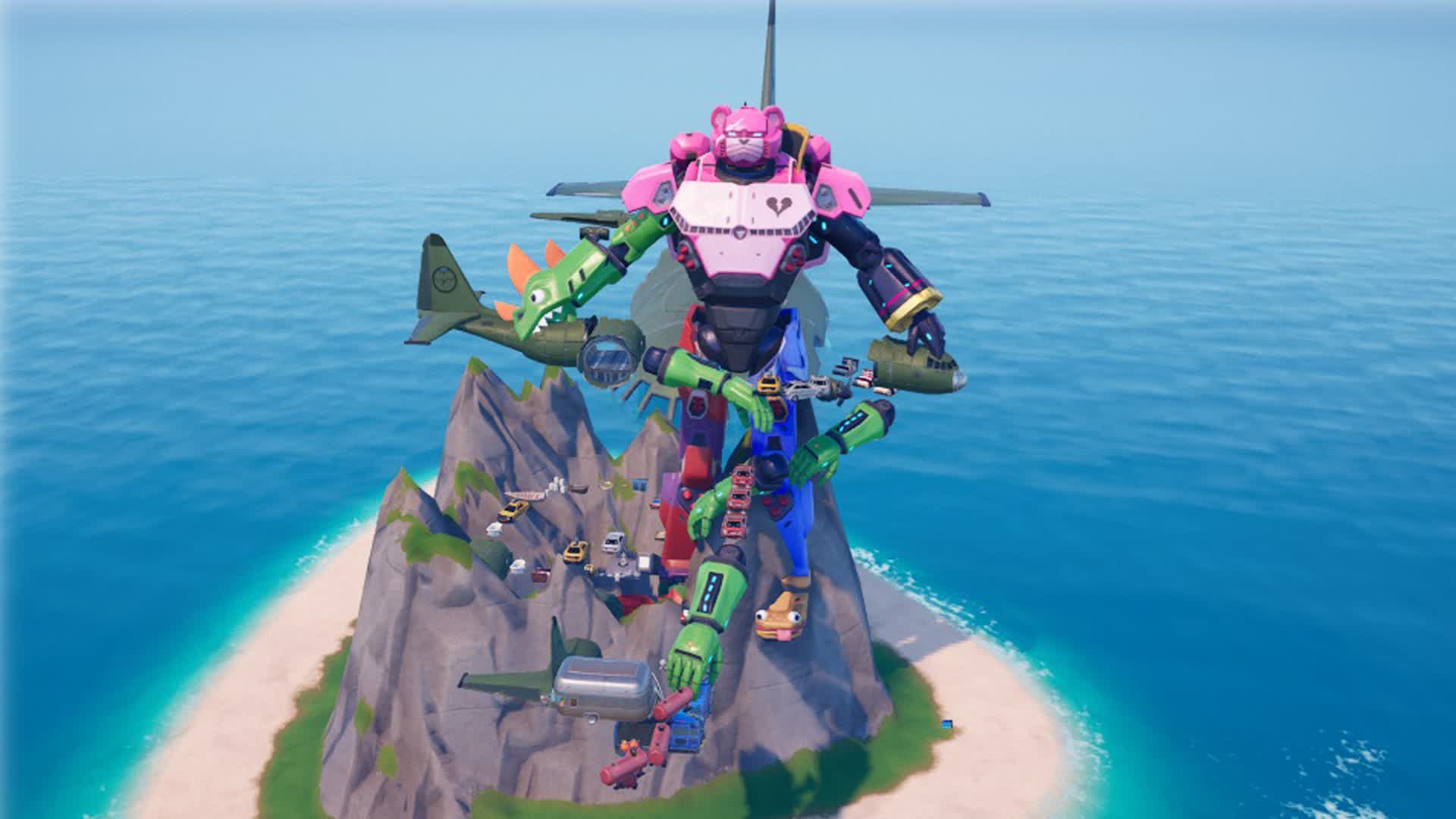 Parkour to the robot — Fortnite Creative map