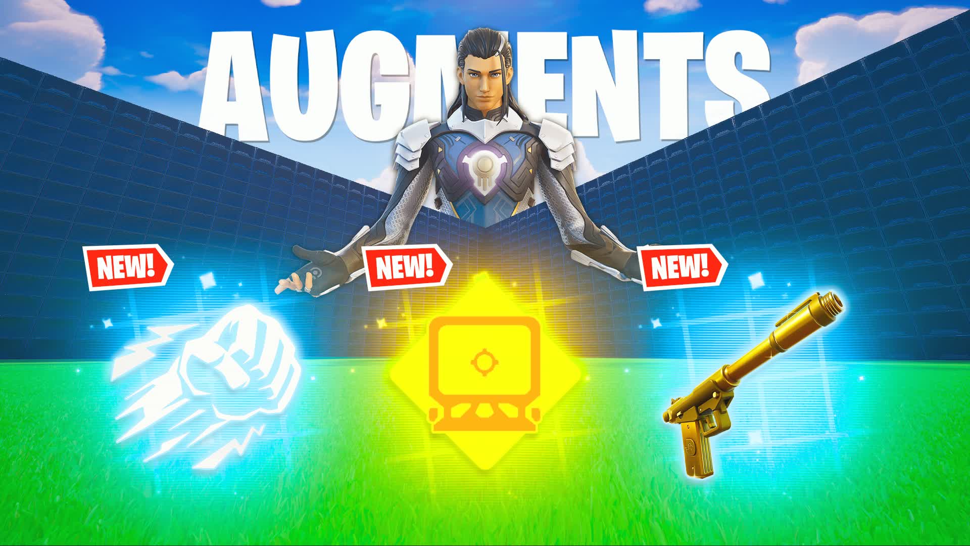 AUGMENTS 1V1 ALL GUNS & VEHICLES β Fortnite Creative map