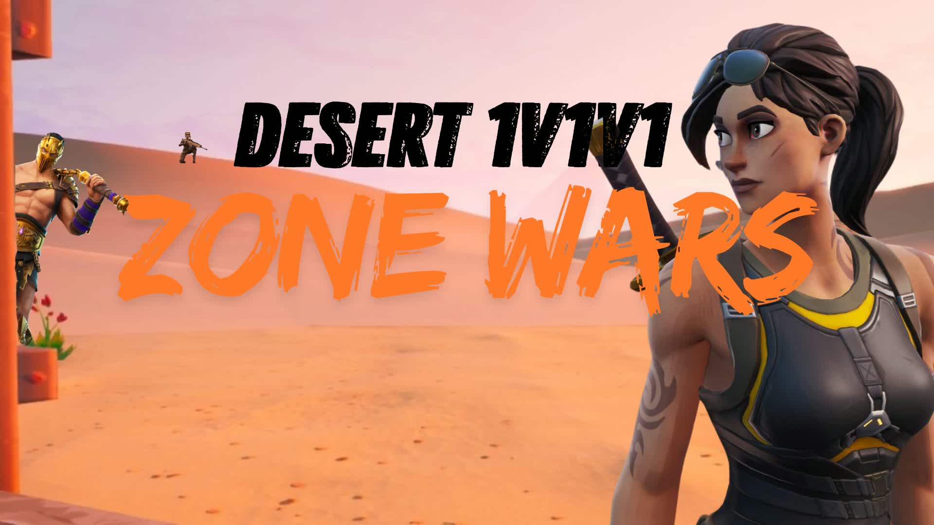 Desert 1v1v1 Late Game Zone Wars — Fortnite Creative map