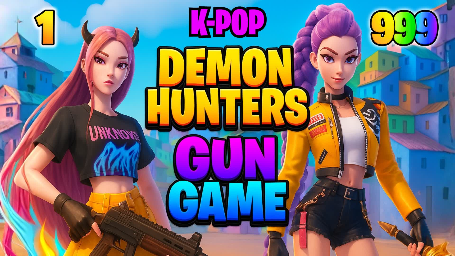 KPOP DEMONS - Gun Game 🎯ONE SHOT — Fortnite Creative map