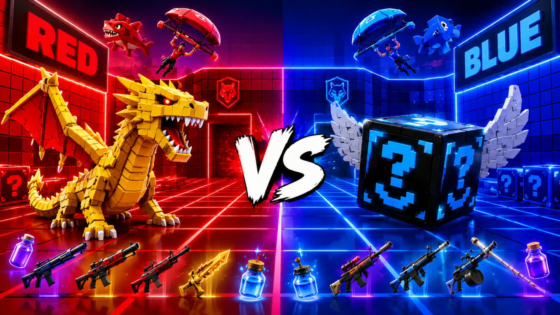 MOGGED RED VS BLUE — Fortnite Creative map