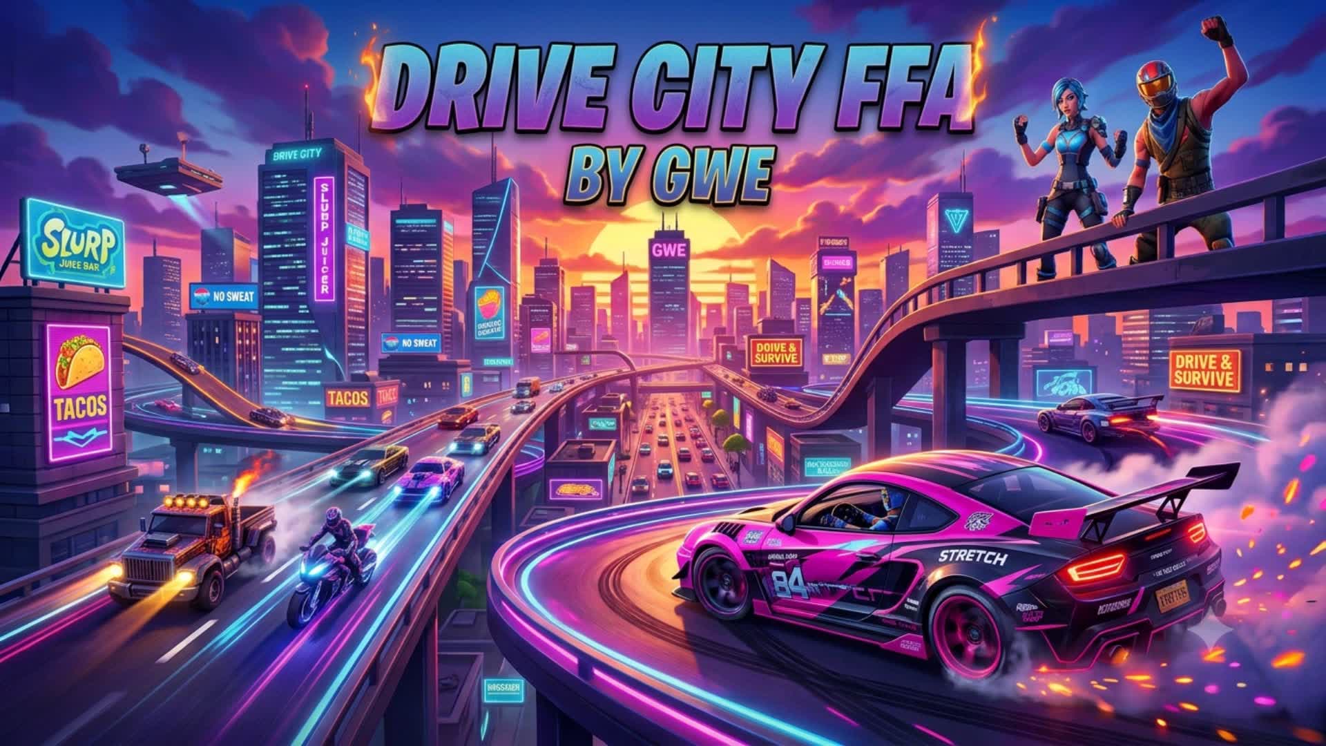 Drive city ffa by gwe — Fortnite Creative map