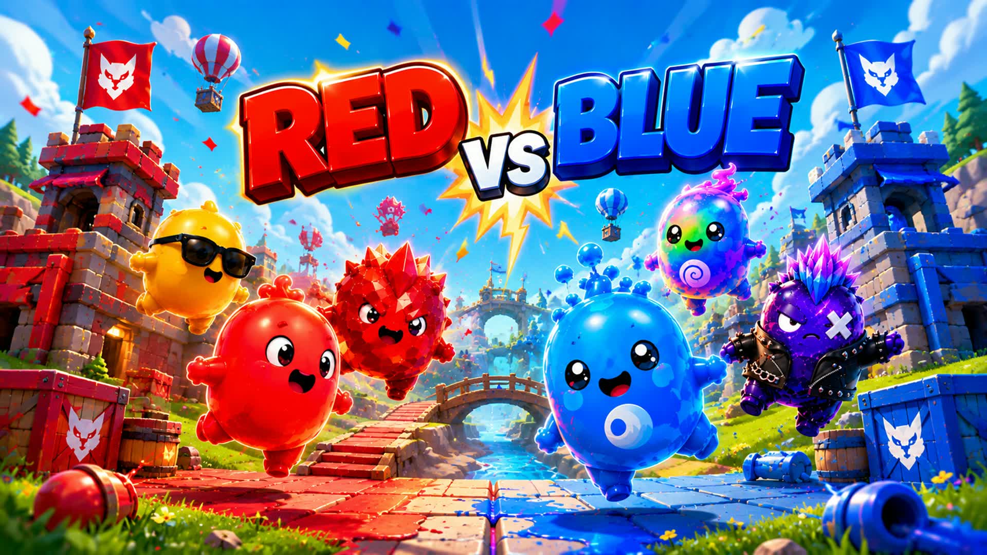 SUPER RED VS BLUE ๐ FUN BATTLE โ Fortnite Creative map