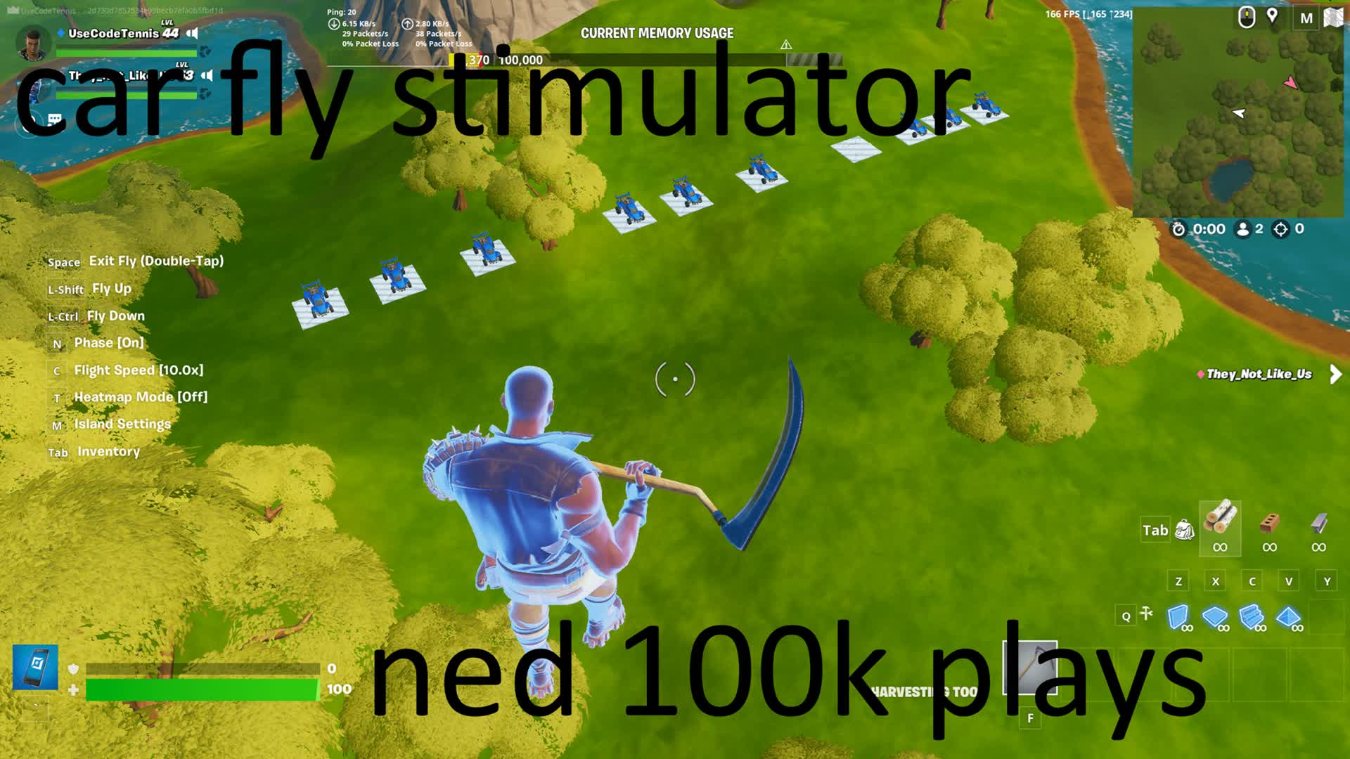 Fly Car Simulator — Fortnite Creative map
