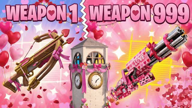 ❤️ GUN GAME 🏹 VALENTINE'S DAY ONE SHOT — Fortnite Creative map