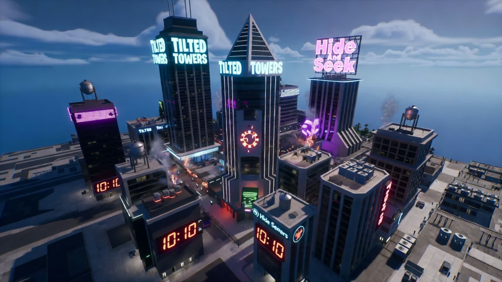Hide And Seek Tilted Towers โ Fortnite Creative map