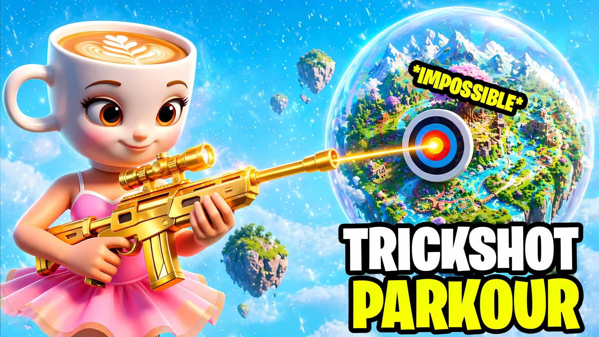 TRICKSHOT PARKOUR🎯300+ LEVELS — Fortnite Creative map