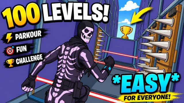 DEFAULT PARKOUR 100 LEVELS — Fortnite Creative map