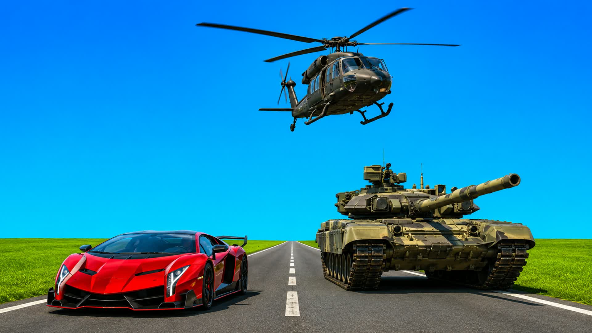 HELICOPTER VS CAR VS TANK — Fortnite Creative map