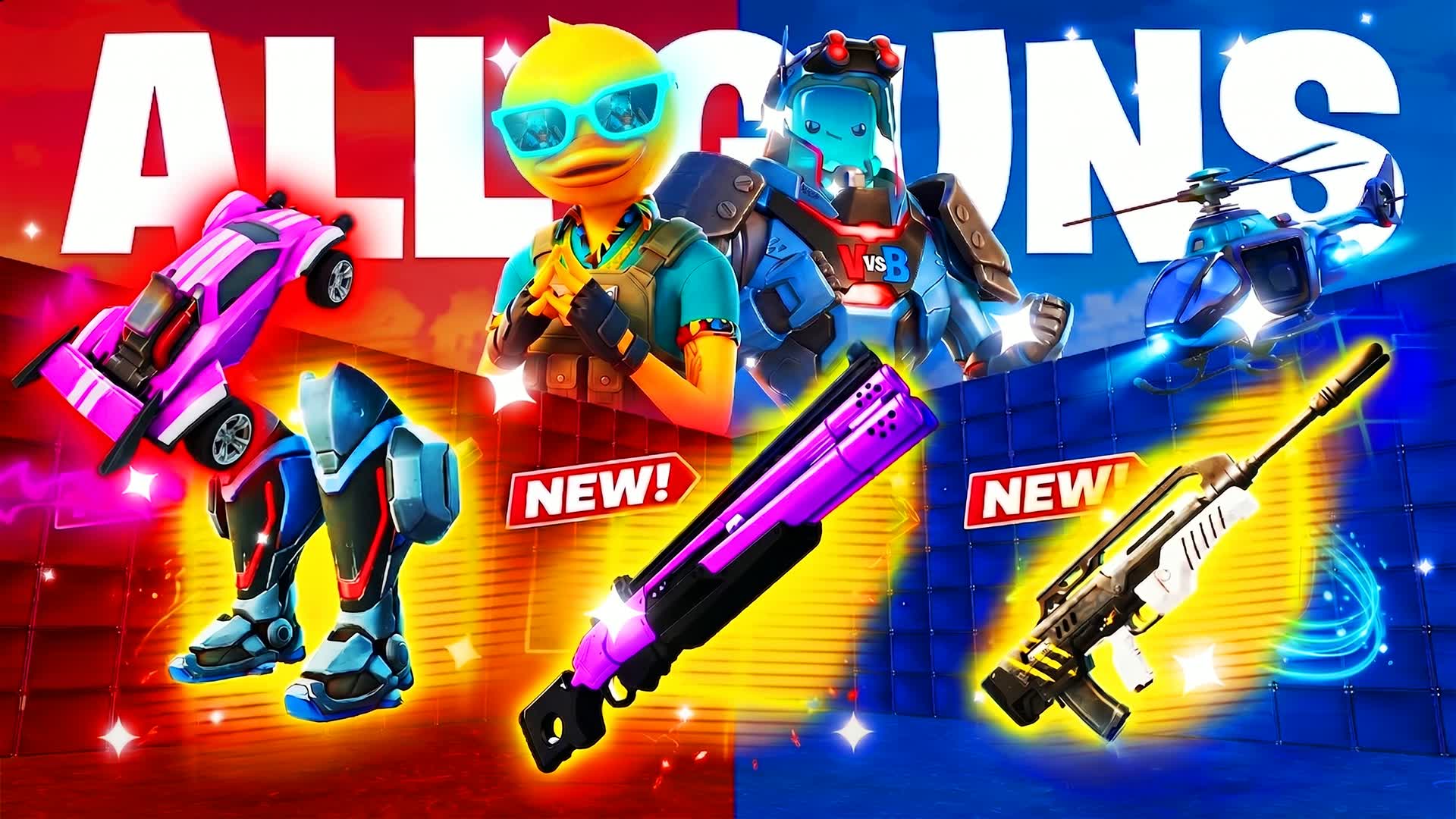 RVB 1V1 ALL GUNS & VEHICLES🔴🔵 — Fortnite Creative map