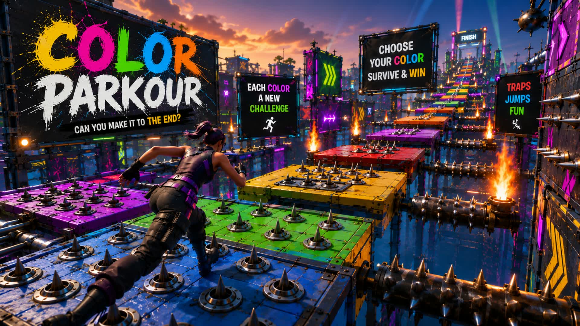 Color parkour — Fortnite Creative map