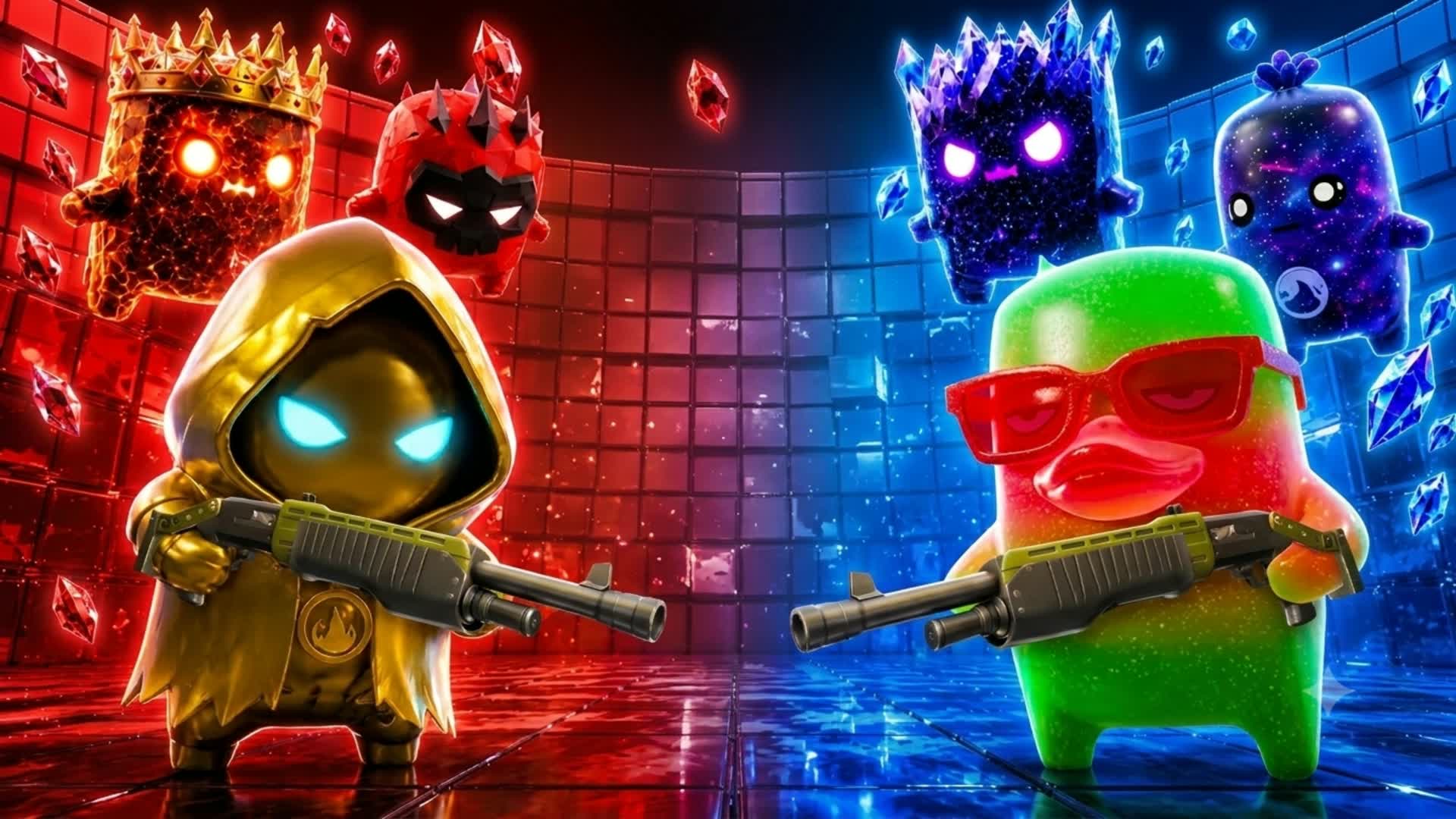 RED VS BLUE DAMAGEICES π΄π΅ β Fortnite Creative map
