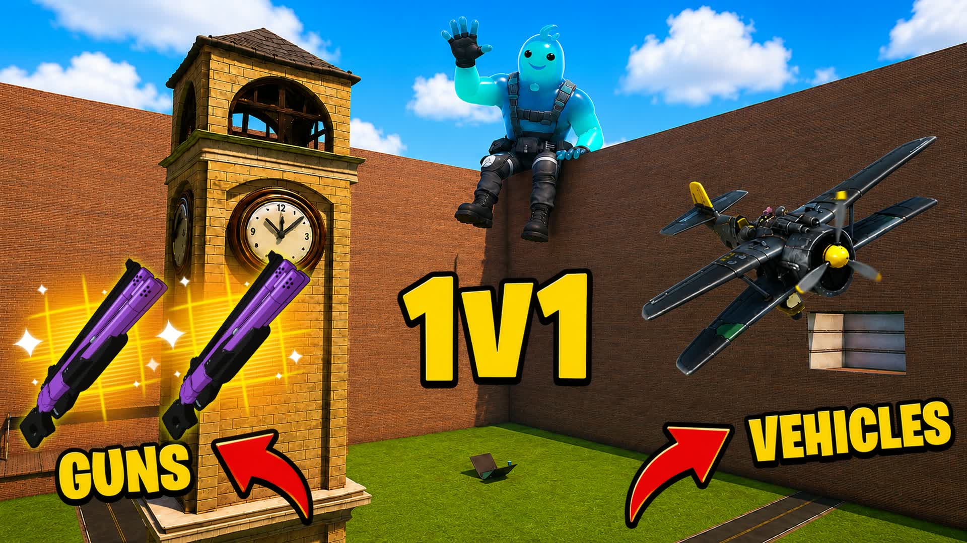 1V1 EVERY GUN & VEHICLES โ Fortnite Creative map