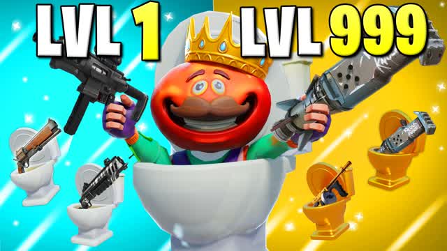 🚽TOILET KING GUN GAME 💥 ONE SHOT — Fortnite Creative map