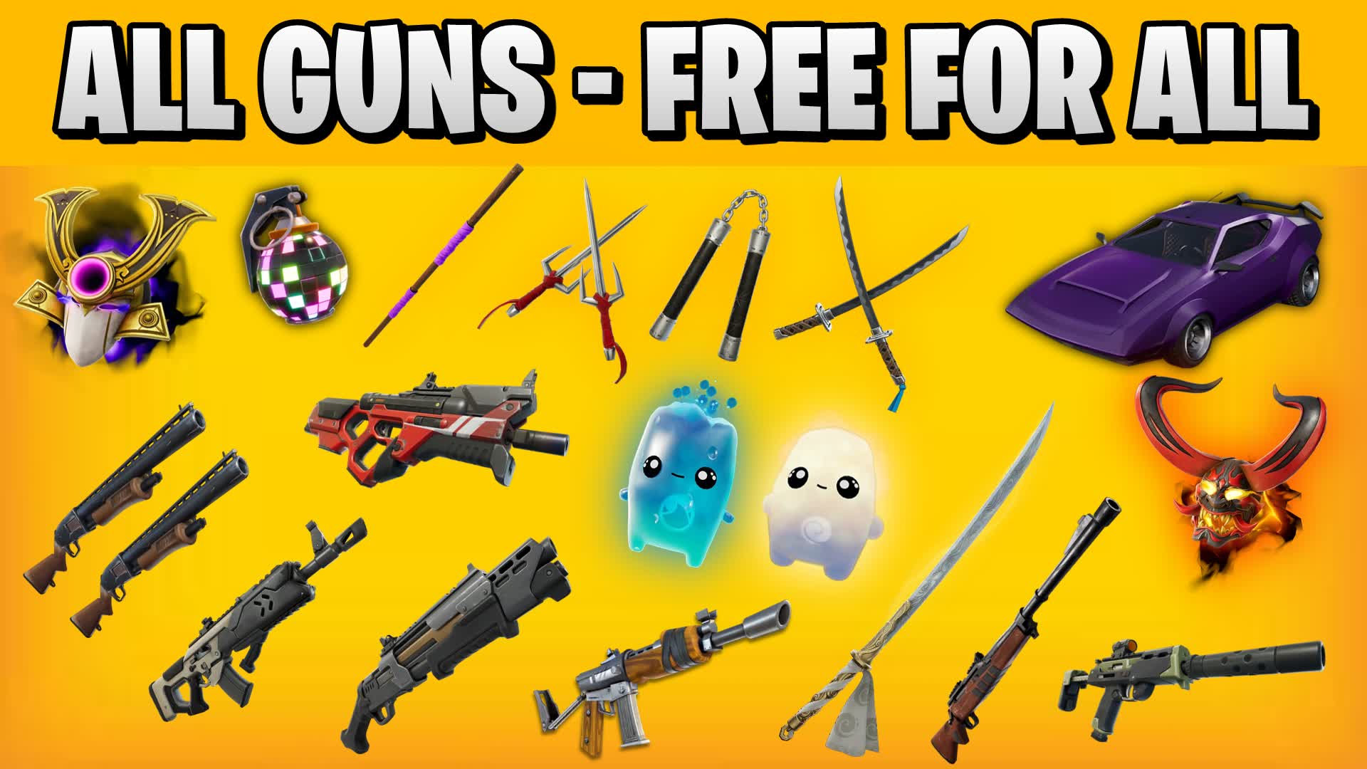 TMNT FREE FOR ALL ⭐ALL GUNS & ALL CARS — Fortnite Creative map