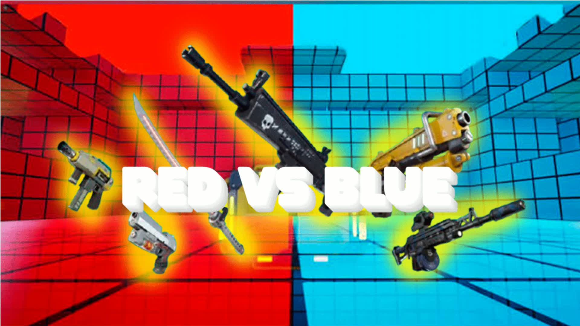 🟥Red Vs Blue🟦Mega PVP — Fortnite Creative map