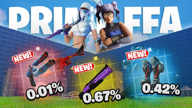 PRIME FFA (ALL GUNS & CARS) — Fortnite Creative map