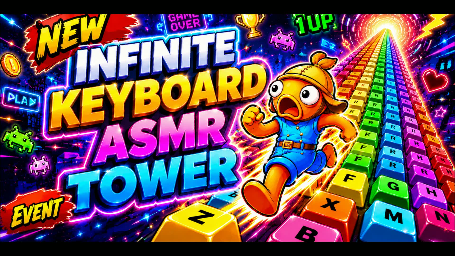 INFINITE KEYBOARD TOWER ASMR — Fortnite Creative map