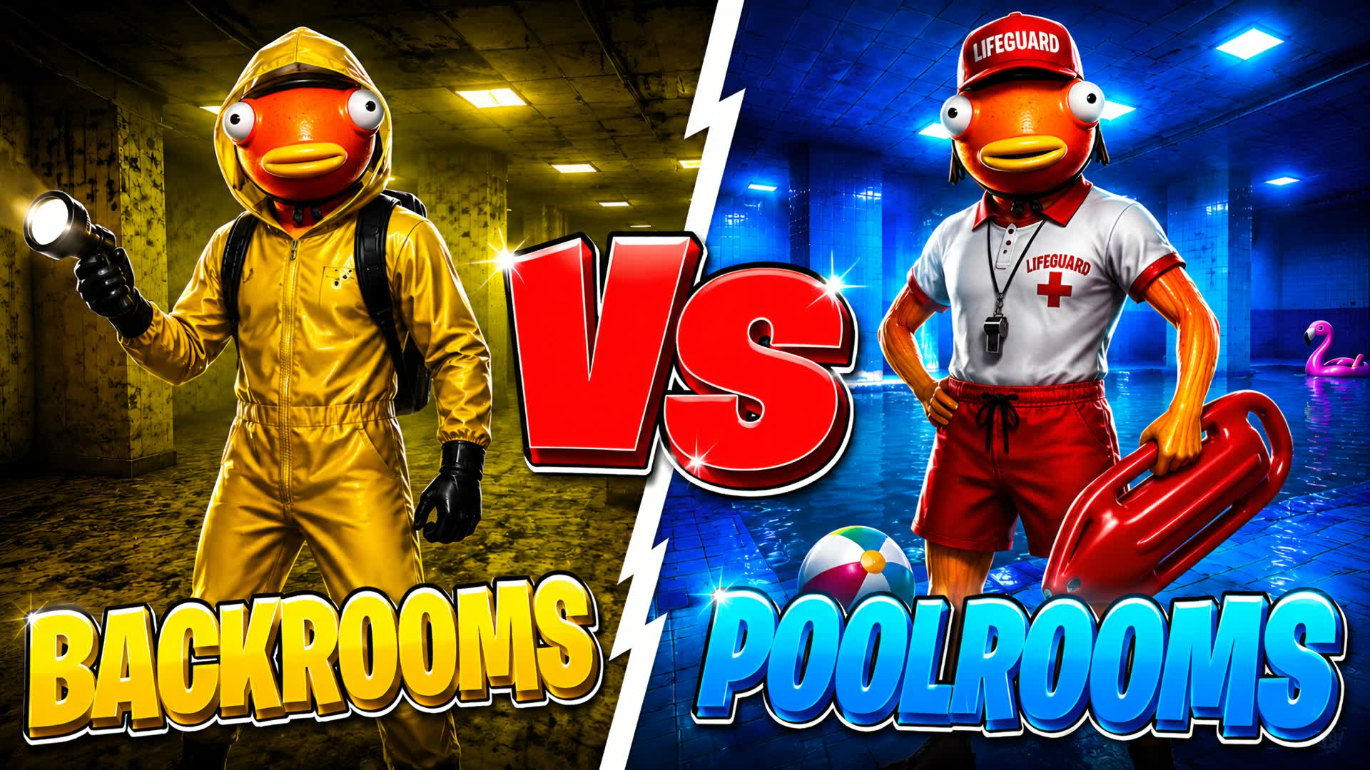 BACKROOMS VS POOLROOMS β Fortnite Creative map