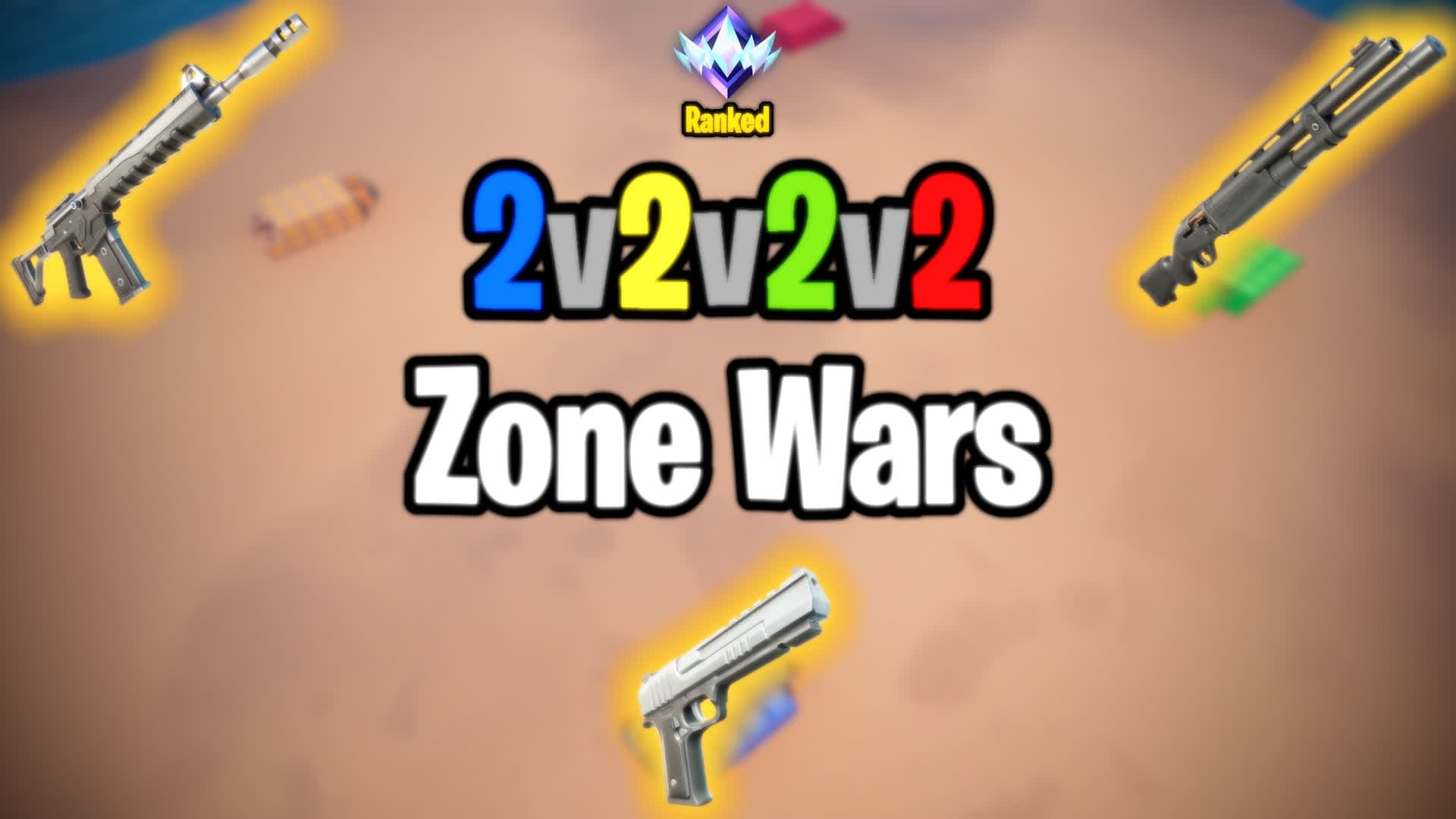 2v2v2v2 Zone Wars in desert — Fortnite Creative map