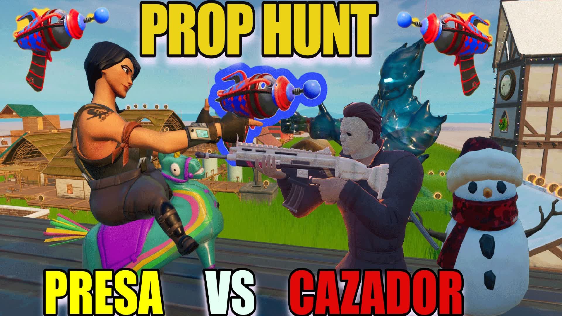 CAZADOR VS PRESA- PROP HUNT — Fortnite Creative map
