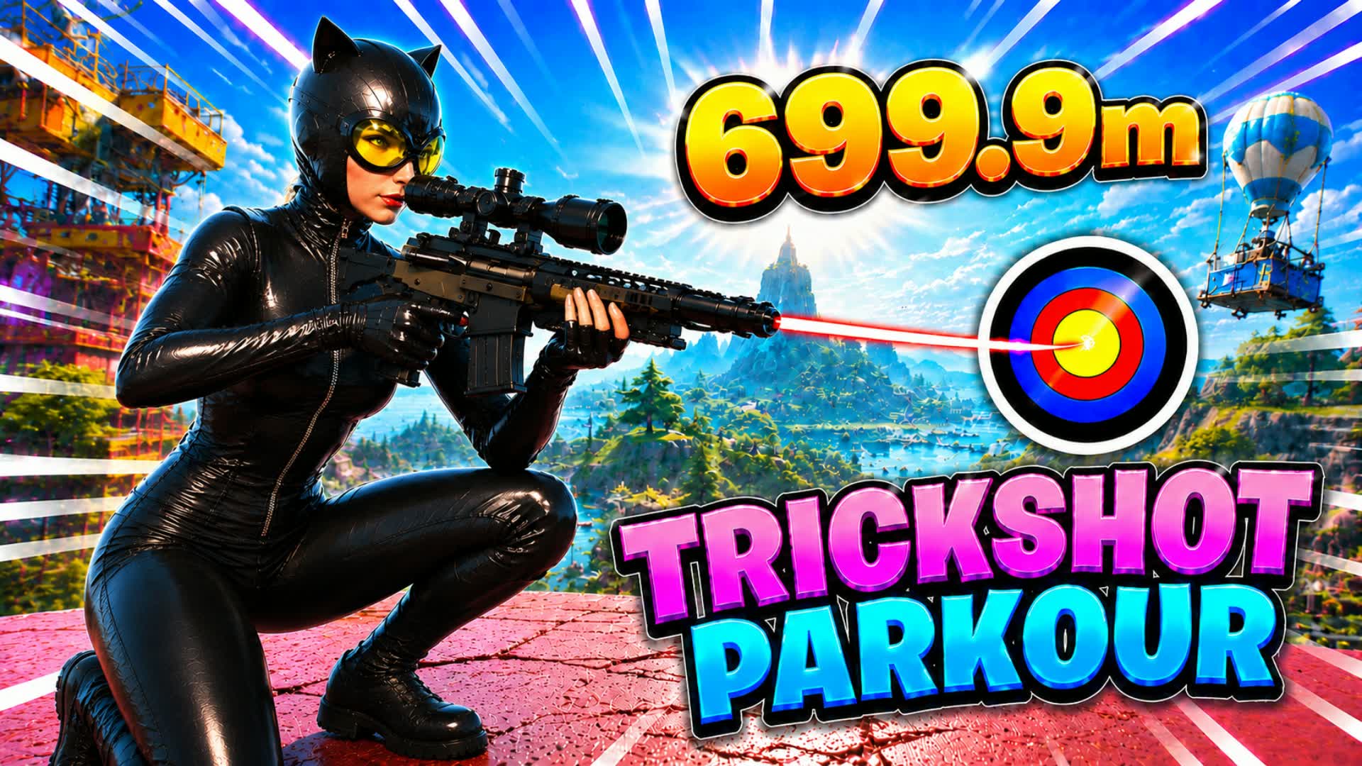 ๐ง๐ฟโโ๏ธ๐โโฌCAT GIRL TRICKSHOT PARKOUR ๐ฏ โ Fortnite Creative map