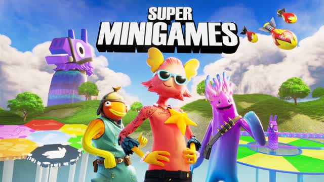 SUPER MINIGAMES PARTY ๐ โ Fortnite Creative map cover art