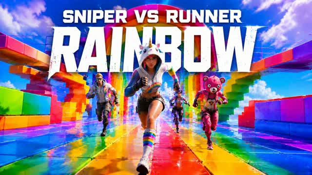 π SNIPER VS RUNNER - RAINBOW π β Fortnite Creative map