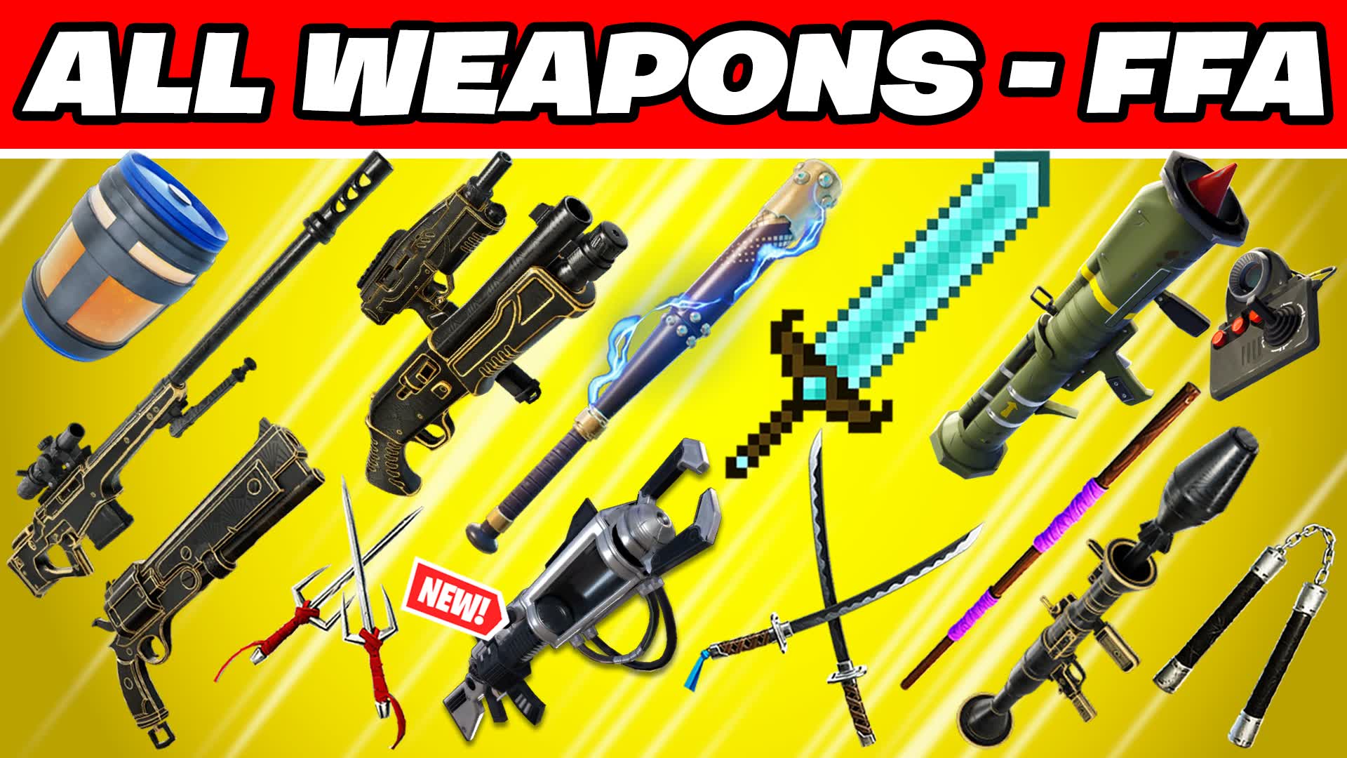 ⭐ ALL WEAPONS ⭐ FREE FOR ALL ⭐ ALL CARS — Fortnite Creative map