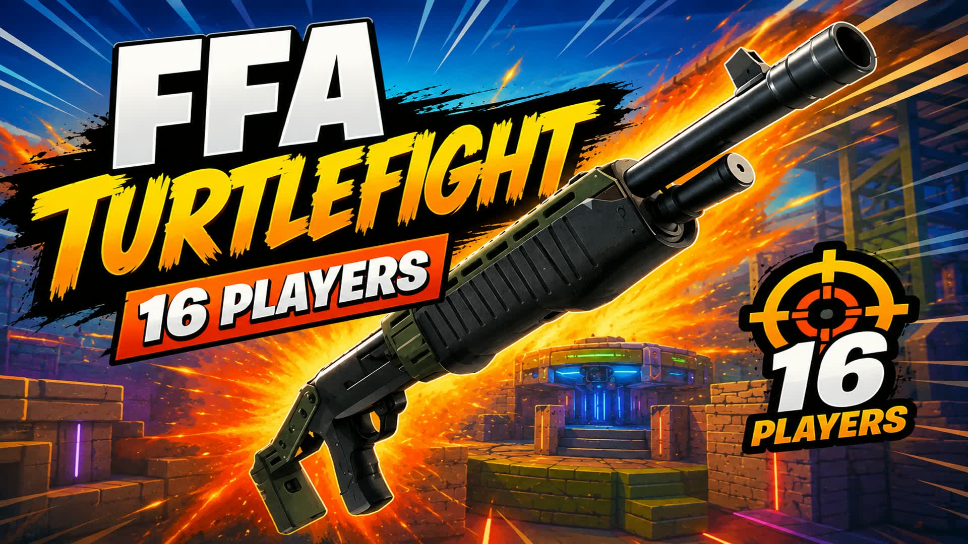 TURTLEFIGHT FFA 16 PLAYERS — Fortnite Creative map