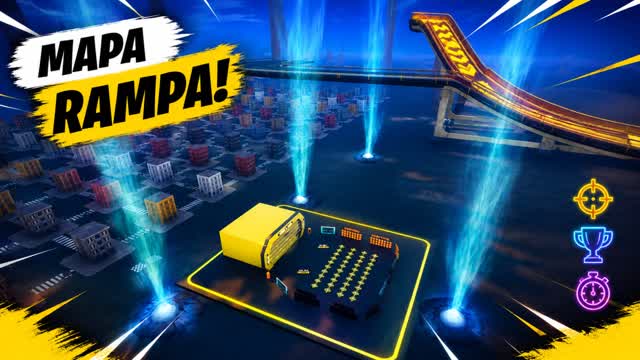 New city with a ramp, and all the cars. — Fortnite Creative map
