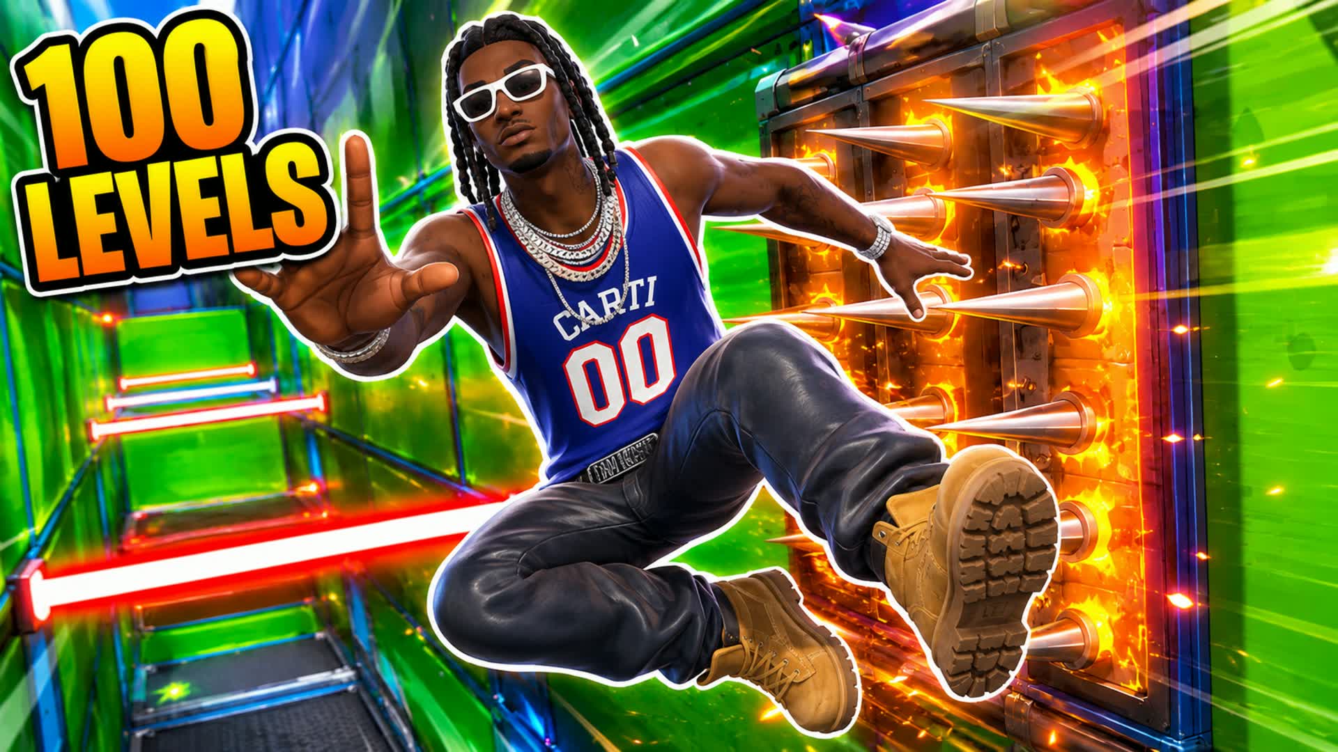 π 100 LEVEL NOOB PARKOUR DEATHRUN β Fortnite Creative map