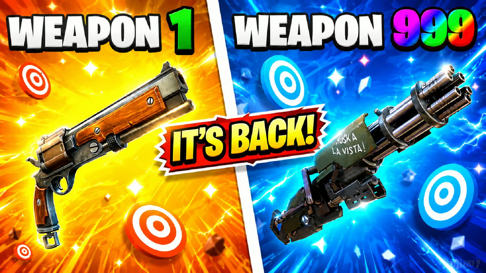 CHAOS🔫MEME GUN GAME🎯ONE SHOT — Fortnite Creative map