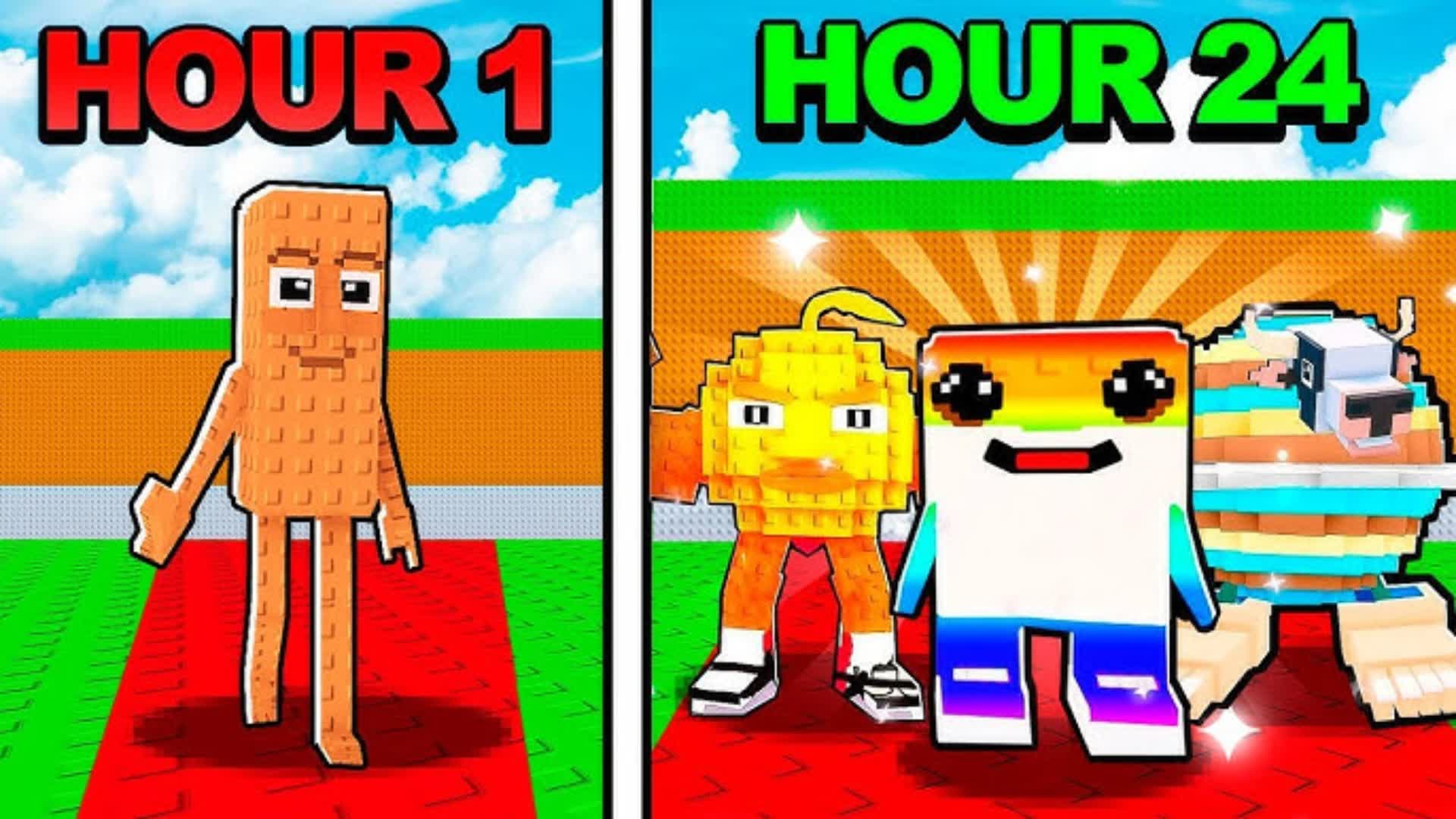HOUR 1 VS HOUR 24 STEAL A BRAINROT โ Fortnite Creative map