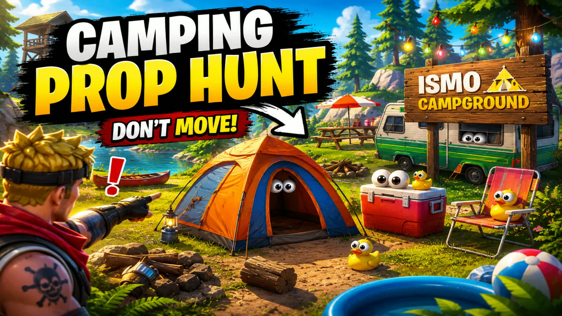 Prop hunt camping — Fortnite Creative map