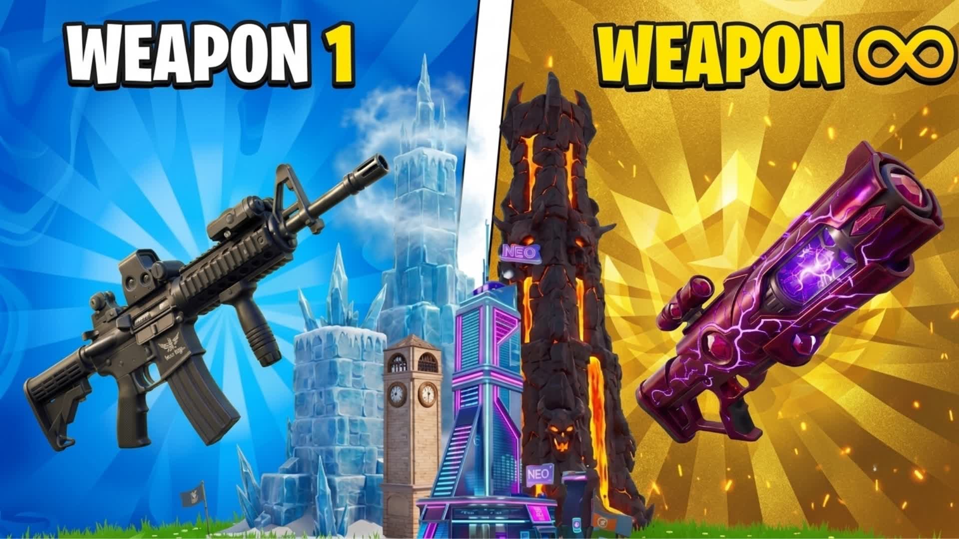π GUN GAME π« TOWER WARS β Fortnite Creative map