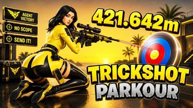 👧🕵️AGENT GIRL TRICKSHOT PARKOUR +43🎯 — Fortnite Creative map