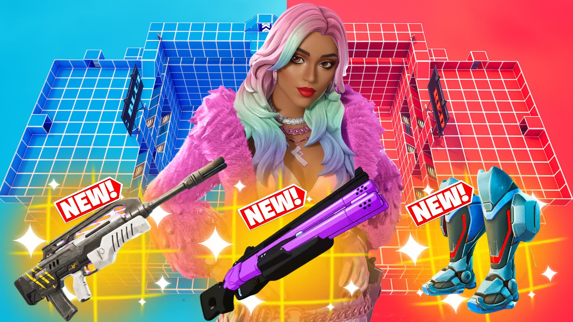 الأحمر المجنون ضد الأزرق🔴🔵 — Fortnite Creative map