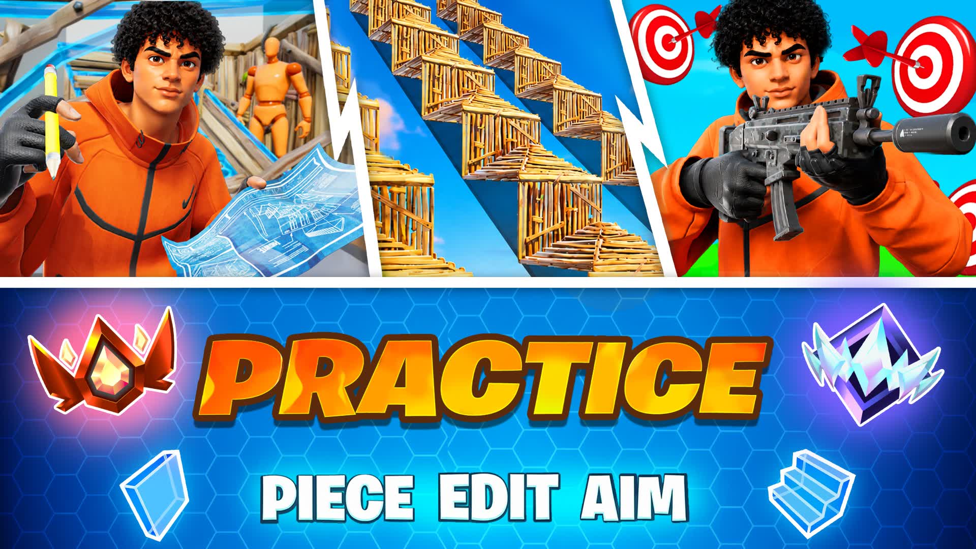 PRACTICE LAB🎯(PIECE • EDIT • AIM & 1v1) — Fortnite Creative map
