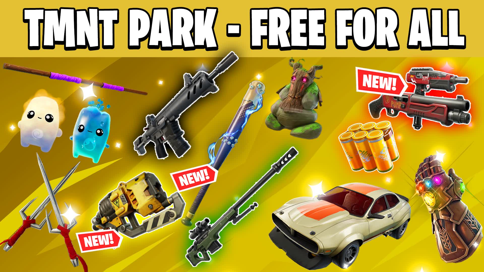 TMNT⭐FREE FOR ALL-(ALL GUNS)-(ALL CARS) — Fortnite Creative map