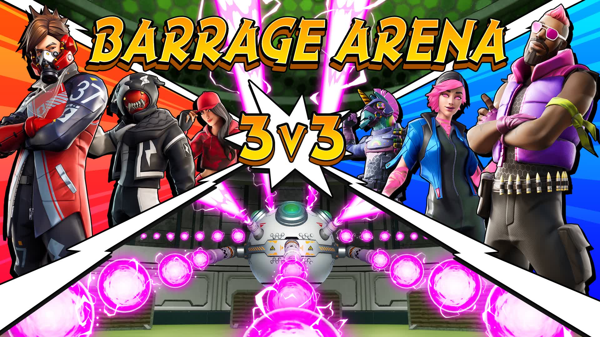 BARRAGE ARENA 3V3 — Fortnite Creative map