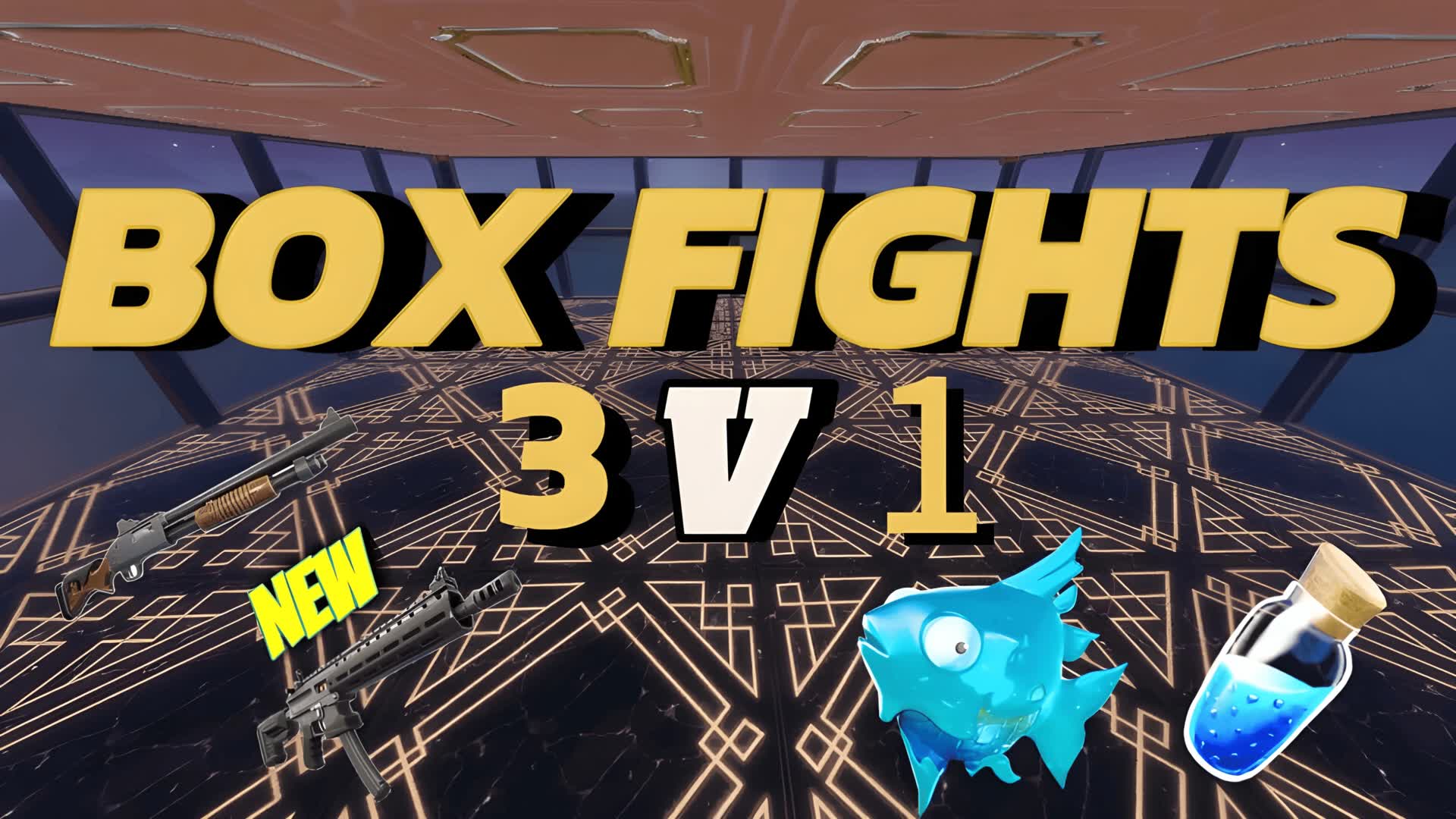 BOX FIGHT 3V1 — Fortnite Creative map